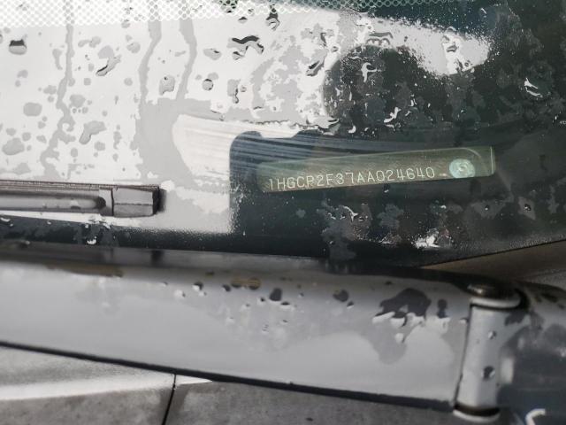 1HGCP2F37AA024640 - 2010 HONDA ACCORD LX ნაცრისფერი ფოტო 12