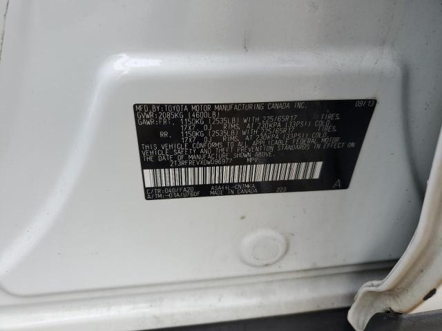 2T3RFREVXDW096977 - 2013 TOYOTA RAV4 XLE Blanc photo 13
