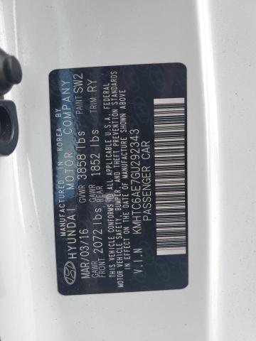 KMHTC6AE7GU292343 - 2016 HYUNDAI VELOSTER TURBO Белый фото 12