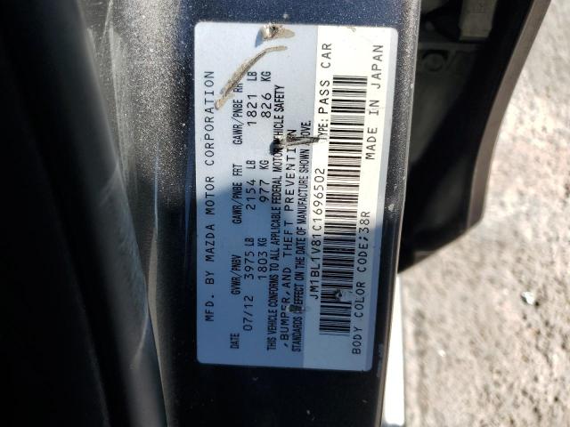 JM1BL1V81C1696502 - 2012 MAZDA 3 I GRAY photo 13