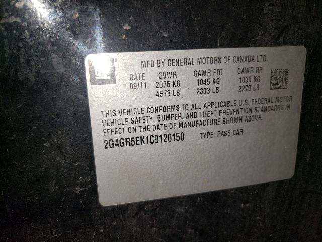 2G4GR5EK1C9120150 - 2012 BUICK REGAL 黑色 照片 13