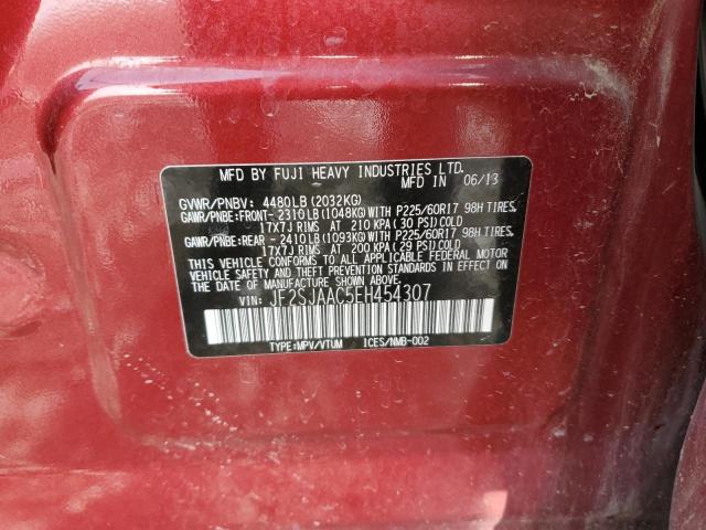 JF2SJAAC5EH454307 - 2014 SUBARU FORESTER 2.5I RED photo 12