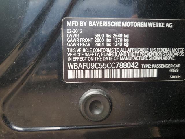 WBAFU9C55CC788042 - 2012 BMW 550 XI BLACK photo 12