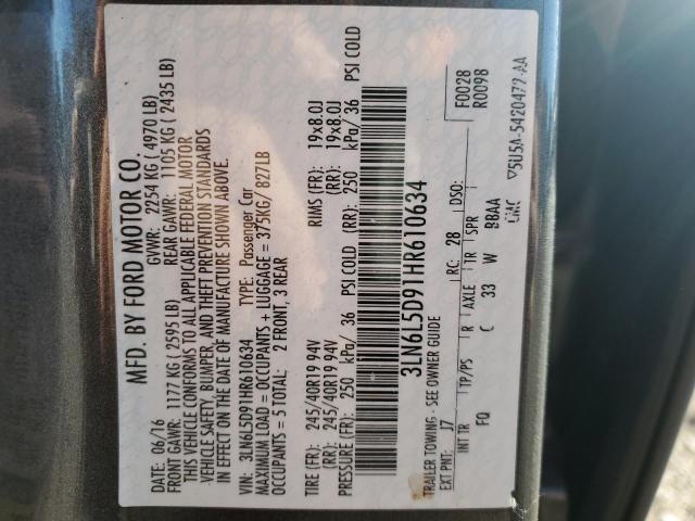 3LN6L5D91HR610634 - 2017 LINCOLN MKZ SELECT GRAY photo 12