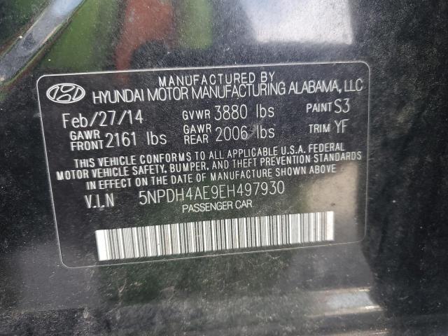 5NPDH4AE9EH497930 - 2014 HYUNDAI ELANTRA SE BLACK photo 12