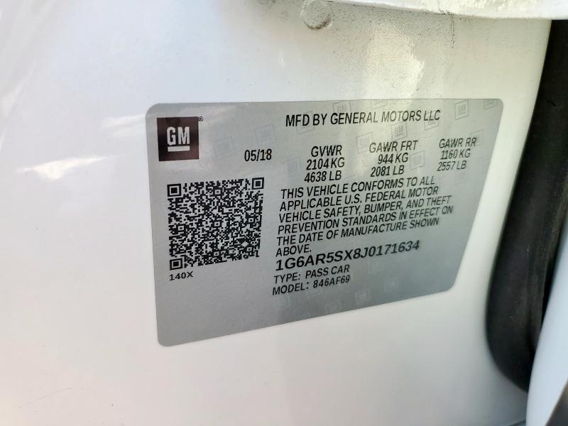 1G6AR5SX8J0171634 - 2018 CADILLAC CTS LUXURY 白色 照片 13