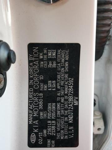 KNDJT2A28B7284592 - 2011 KIA SOUL + WHITE photo 12
