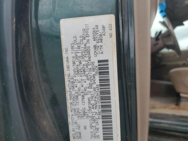 5TBBT441X2S253488 - 2002 TOYOTA TUNDRA ACCESS CAB BLACK photo 12