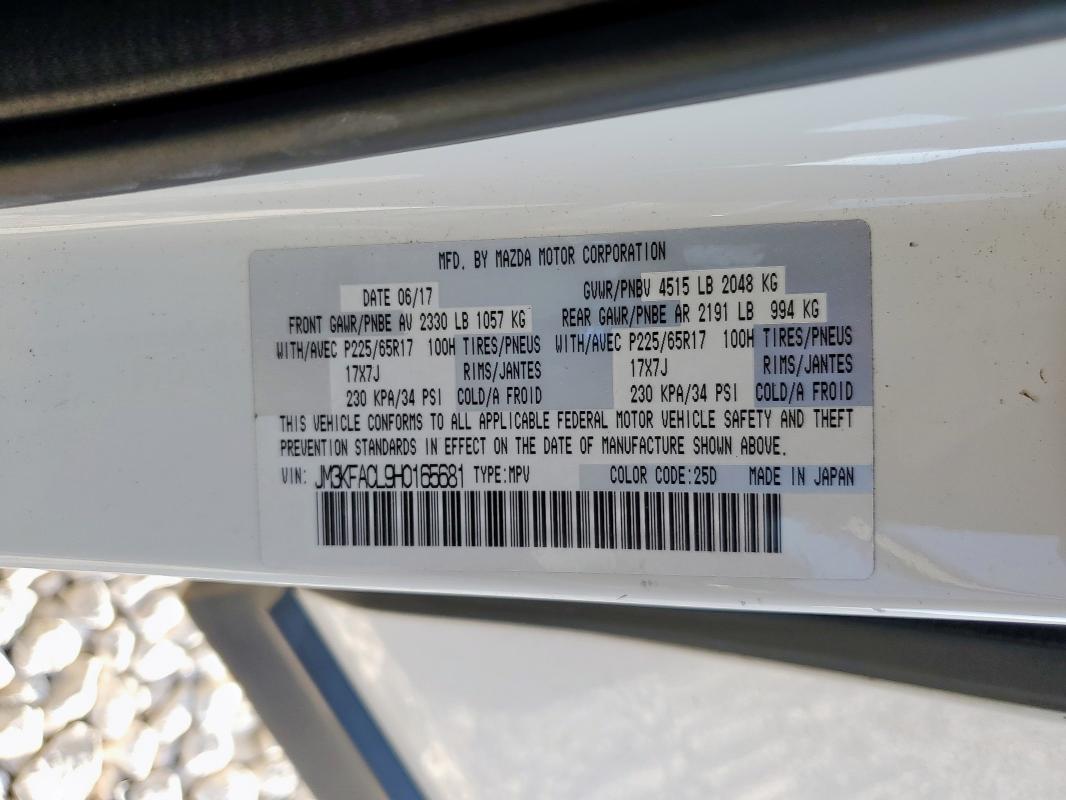 JM3KFACL9H0165681 - 2017 MAZDA CX-5 TOURING WHITE photo 13