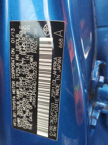 JTKKUPB44D1032738 - 2013 TOYOTA SCION XD BLUE photo 12