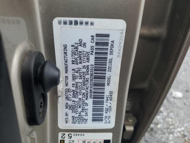 1NXBR32E08Z963313 - 2008 TOYOTA COROLLA CE GOLD photo 12