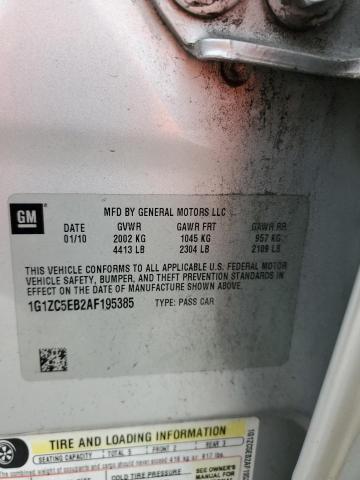 1G1ZC5EB2AF195385 - 2010 CHEVROLET MALIBU 1LT Күміс фото 13