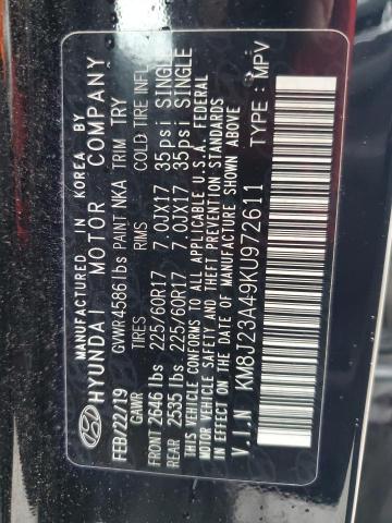 KM8J23A49KU972611 - 2019 HYUNDAI TUCSON SE BLACK photo 13