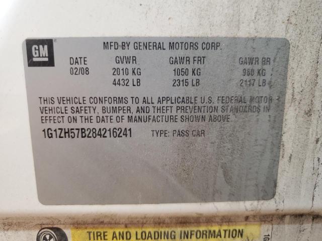 1G1ZH57B284216241 - 2008 CHEVROLET MALIBU 1LT თეთრი ფოტო 12