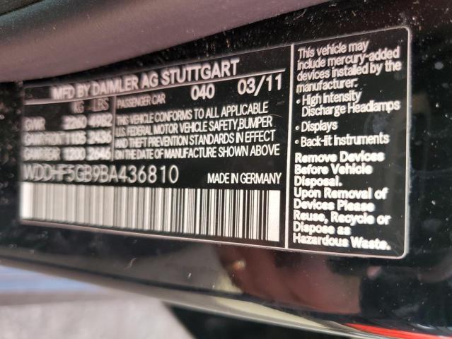 WDDHF5GB9BA436810 - 2011 MERCEDES-BENZ E 350 BLACK photo 12