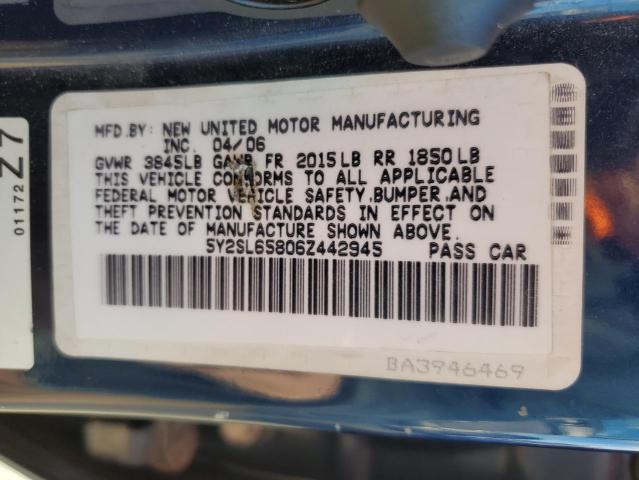 5Y2SL65806Z442945 - 2006 PONTIAC VIBE BLUE photo 12