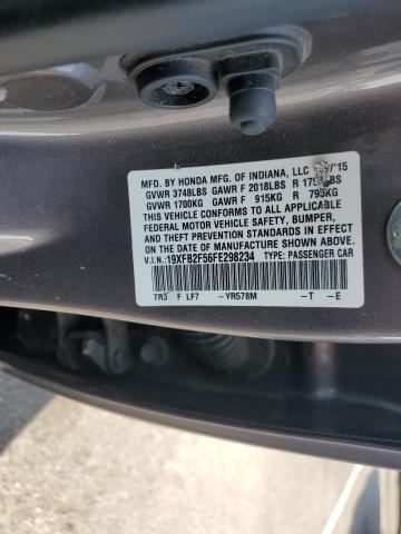 19XFB2F56FE298234 - 2015 HONDA CIVIC LX Brązowy zdjęcie 12