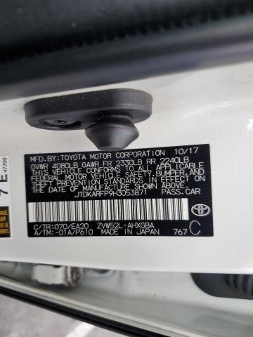 JTDKARFP9H3053871 - 2017 TOYOTA PRIUS PRIM 白色 照片 12