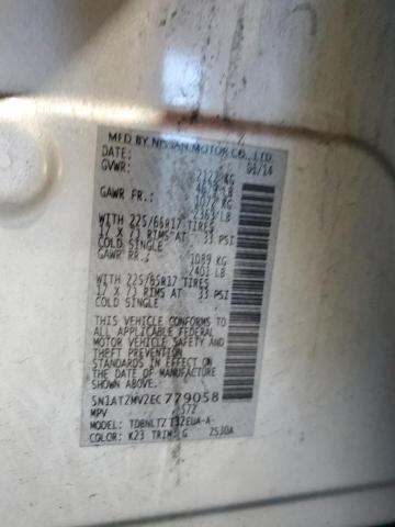 5N1AT2MV2EC779058 - 2014 NISSAN ROGUE S ვერცხლისფერი ფოტო 14