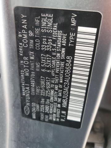 KM8JU3AC3AU086848 - 2010 HYUNDAI TUCSON GLS GRAY photo 12