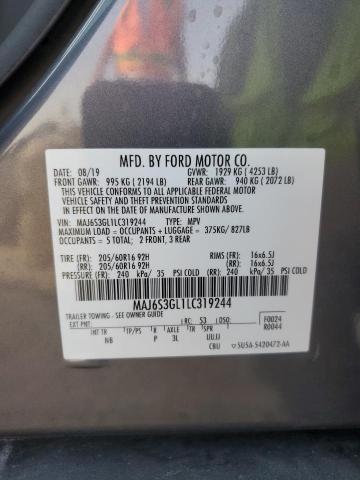 MAJ6S3GL1LC319244 - 2020 FORD ECOSPORT SE Gri fotoğraf 13