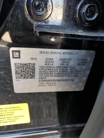 1G6AR5SX0K0102129 - 2019 CADILLAC CTS LUXURY Noir photo 12