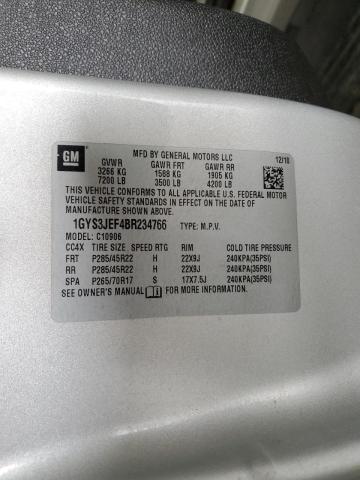 1GYS3JEF4BR234766 - 2011 CADILLAC ESCALADE ESV PREMIUM Gümüş fotoğraf 13