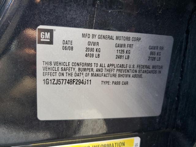 1G1ZJ57748F294511 - 2008 CHEVROLET MALIBU 2LT BLACK photo 12