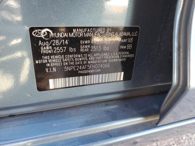 5NPE24AF5FH074066 - 2015 HYUNDAI SONATA SE TEAL photo 12