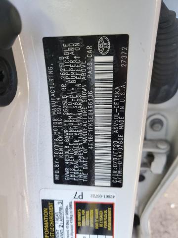 4T1BF1FK5EU466136 - 2014 TOYOTA CAMRY L WHITE photo 12