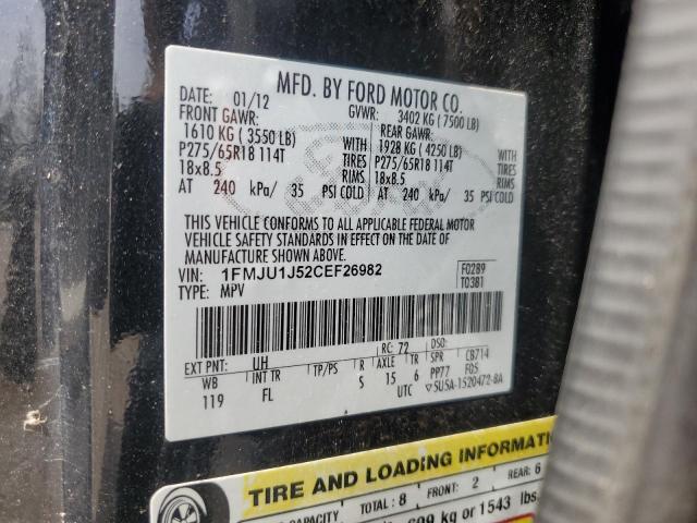 1FMJU1J52CEF26982 - 2012 FORD EXPEDITION XLT BLACK photo 14