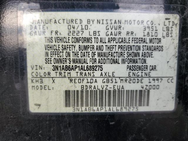 3N1AB6AP1AL689275 - 2010 NISSAN SENTRA 2.0 BLACK photo 13