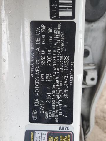 3KPFL4A73JE174383 - 2018 KIA FORTE LX BURN photo 12