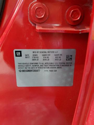 1G1BE5SM8H7280477 - 2017 CHEVROLET CRUZE LT 红色 照片 12