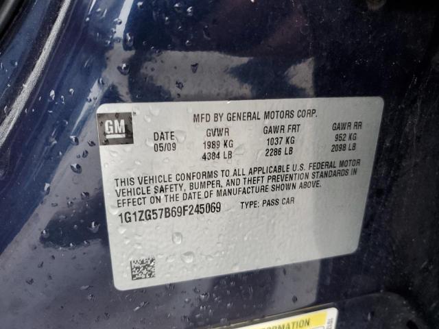 1G1ZG57B69F245069 - 2009 CHEVROLET MALIBU LS BLUE photo 12