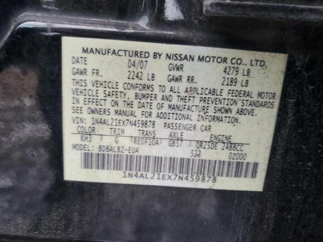 1N4AL21EX7N459878 - 2007 NISSAN ALTIMA 2.5 BLACK photo 12