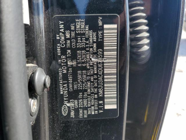 KM8JU3AC4DU678599 - 2013 HYUNDAI TUCSON GLS შავი ფოტო 13