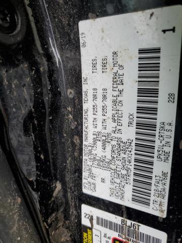 5TFRM5F14KX143942 - 2019 TOYOTA TUNDRA DOUBLE CAB SR/SR5 BLACK photo 12