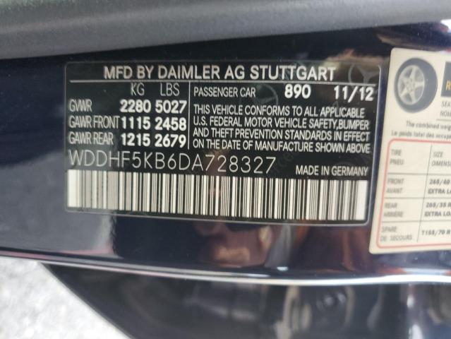 WDDHF5KB6DA728327 - 2013 MERCEDES-BENZ E 350 BLUE photo 12