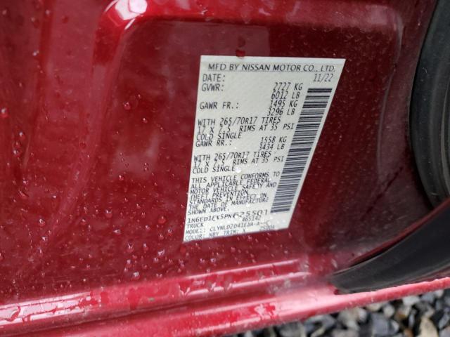 1N6ED1EK5PN625501 - 2023 NISSAN FRONTIER S BURGUNDY photo 13