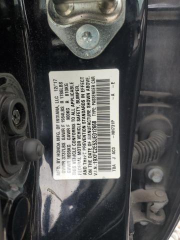 19XFC2E53JE012668 - 2018 HONDA CIVIC LX BLACK photo 12