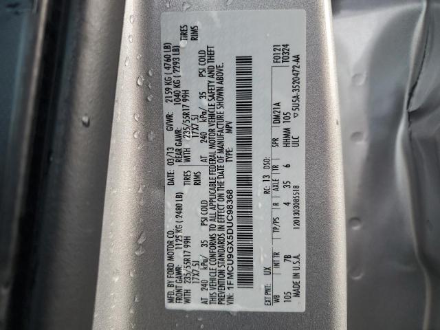 1FMCU9GX5DUC98368 - 2013 FORD ESCAPE SE SILVER photo 13