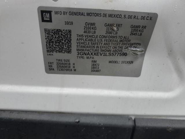 3GNAXXEV1LS577590 - 2020 CHEVROLET EQUINOX PREMIER WHITE photo 14