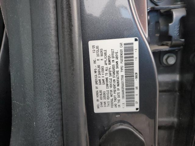 19UUA66256A017746 - 2006 ACURA 3.2TL GRAY photo 12