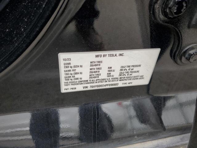 7SAYGDEE4PF896683 - 2023 TESLA MODEL Y BLACK photo 12