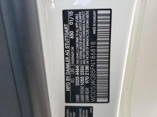 WDDSJ4GB5FN186818 - 2015 MERCEDES-BENZ CLA 250 4MATIC WHITE photo 12