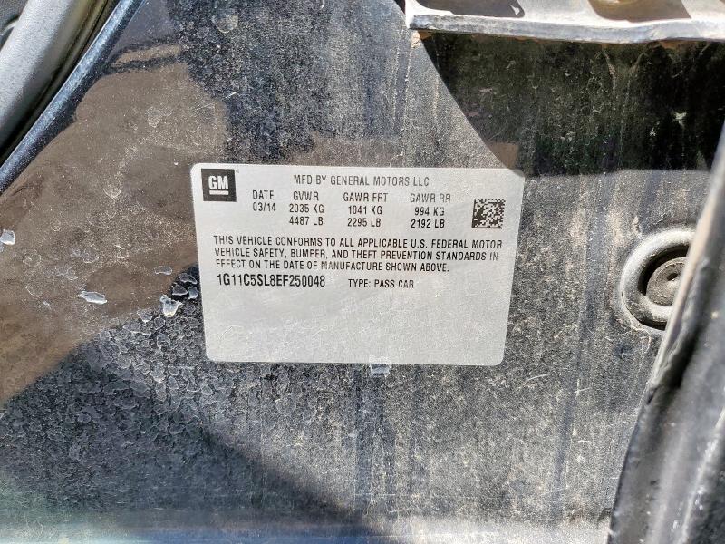 1G11C5SL8EF250048 - 2014 CHEVROLET MALIBU 1LT BLACK photo 12