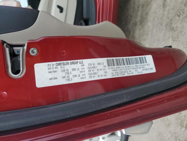 2C4RC1CG8CR106753 - 2012 CHRYSLER TOWN & COU TOURING L RED photo 14