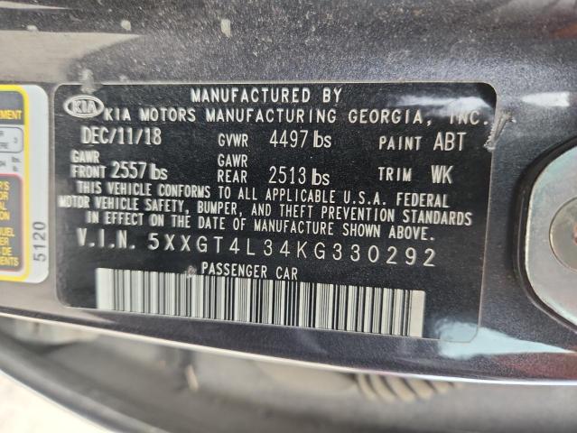 5XXGT4L34KG330292 - 2019 KIA OPTIMA LX CHARCOAL photo 12