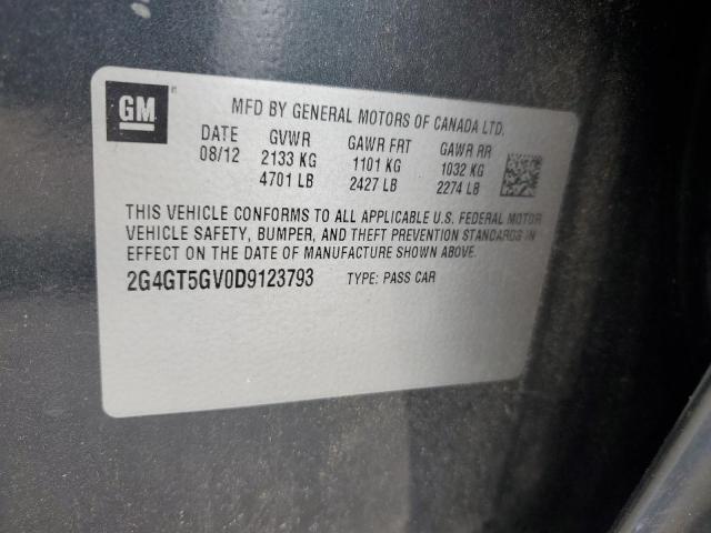 2G4GT5GV0D9123793 - 2013 BUICK REGAL PREMIUM Կապույտ լուսանկար 12